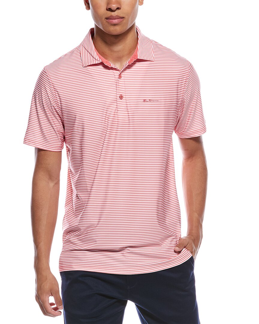mens Sports Fit Polo Shirt, XL, Pink